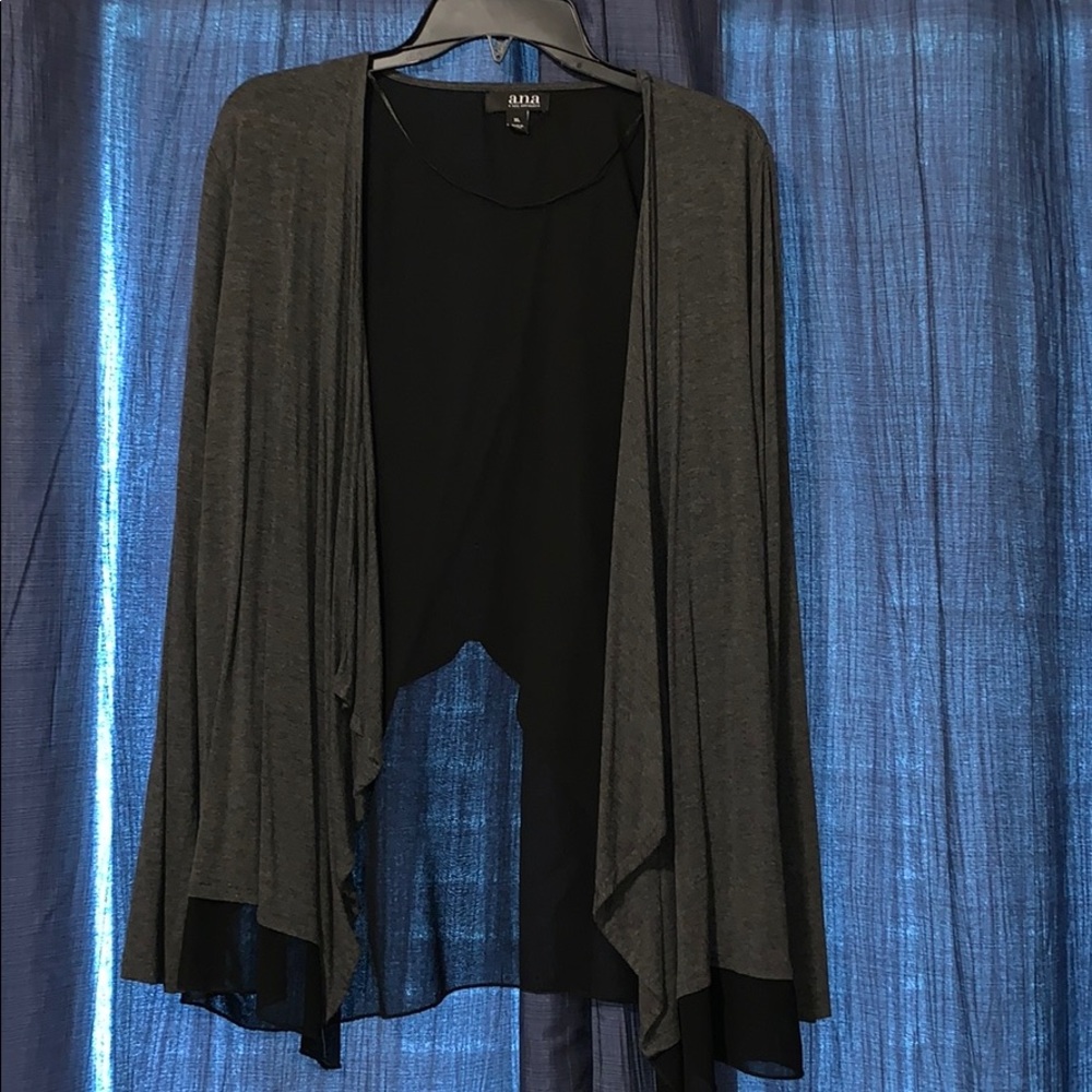 a.n.a. Gray/black Flyaway Cardigan